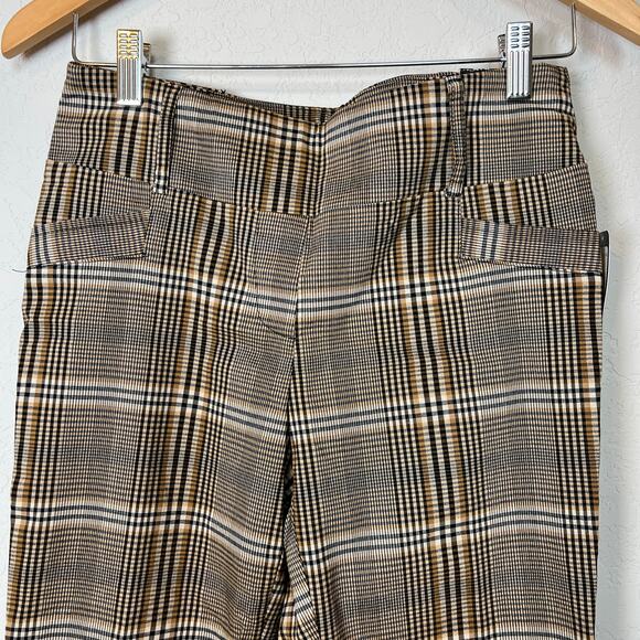 Soho Apparel Ltd. Women's Straight Leg Brown Plaid Ankle Pant Size S NEW - Picture 4 of 9